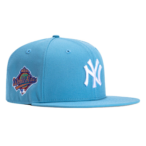 New Era 59Fifty New York Yankees 1996 World Series Patch Hat - Light Blue, White