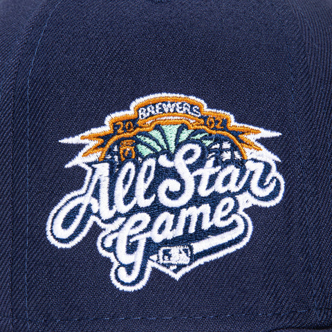 New Era 59Fifty Milwaukee Brewers 2002 All Star Game Patch Pink UV Hat - Light Navy