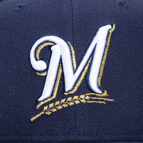 New Era 59Fifty Milwaukee Brewers 2002 All Star Game Patch Pink UV Hat - Light Navy