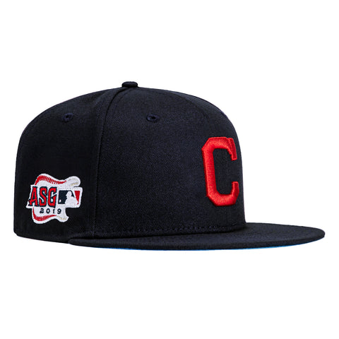New Era 59Fifty Cleveland Indians 2019 All Star Game Patch Light Blue UV Hat - Navy