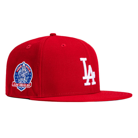 New Era 59Fifty Los Angeles Dodgers 60th Anniversary Patch Hat - Red, White
