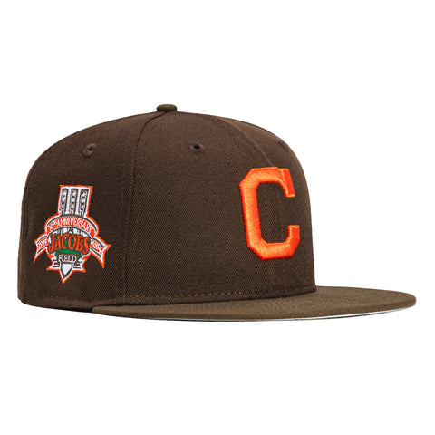 New Era 59Fifty Cleveland Indians Jacobs Field Patch Hat - Brown, Orange