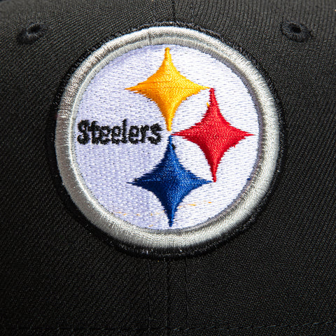 New Era 59Fifty Pittsburgh Steelers XL Super Bowl Patch Pink UV Hat - Black