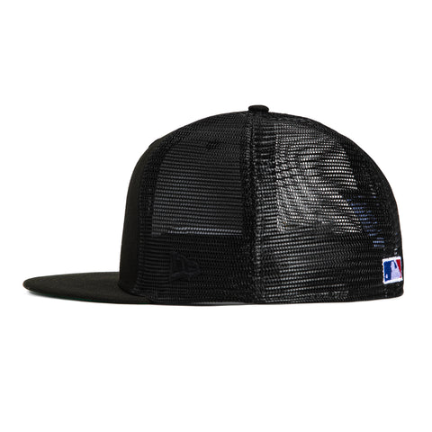 New Era 59Fifty Black Dome San Diego Padres 25th Anniversary Patch Trucker Logo Hat - Black