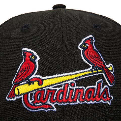 New Era 59Fifty Black Dome St Louis Cardinals 125th Anniversary Patch Trucker Hat - Black
