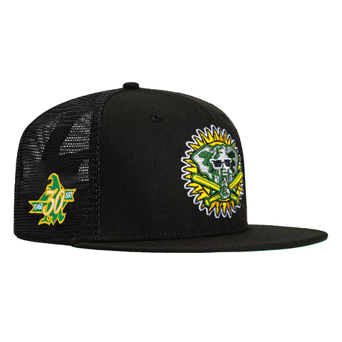 New Era 59Fifty Black Dome Oakland Athletics 30th Anniversary Patch Trucker Hat - Black