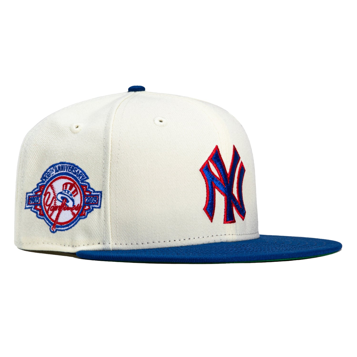 New Era 59FIFTY New York Yankees 100th Anniversary Patch Hat - White, Royal, Red White/Royal/Red / 8