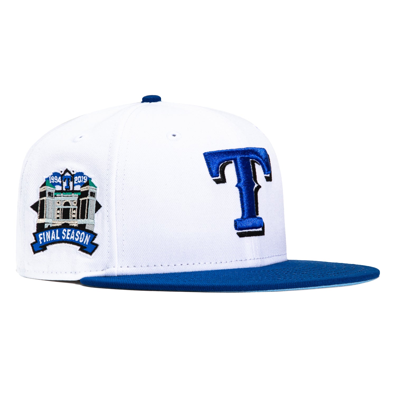 Texas Rangers New Era City Sky Blue Undervisor 59FIFTY Fitted Hat - Black