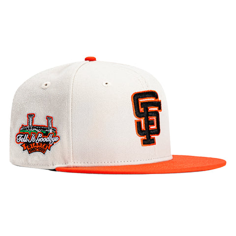 New Era 59Fifty Stone Dome San Francisco Giants Tell It Goodbye Patch Hat- Stone, Orange
