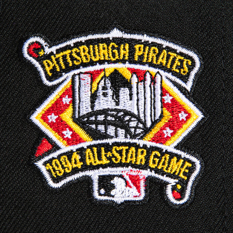 New Era 59Fifty Silky Pink UV Pittsburgh Pirates 1994 All Star Game Patch Hat - Black