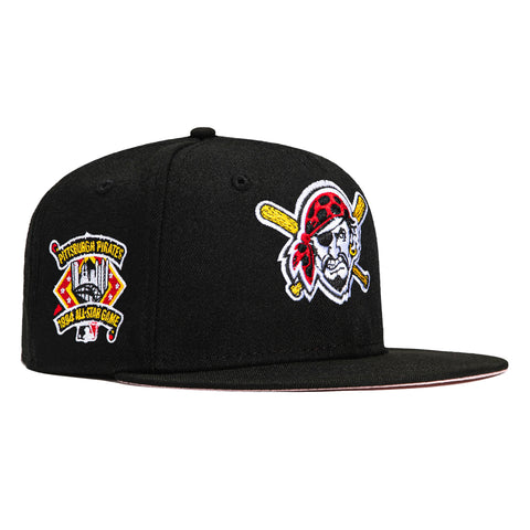 New Era 59Fifty Silky Pink UV Pittsburgh Pirates 1994 All Star Game Patch Hat - Black