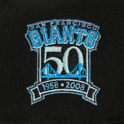 New Era 59Fifty Black Ice San Francisco Giants 50th Anniversary Patch Hat - Black