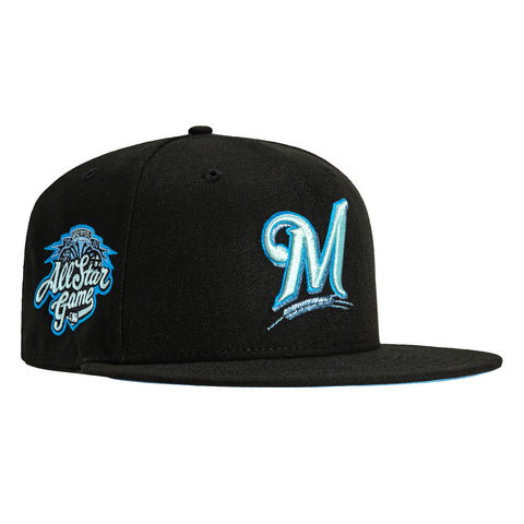 New Era 59Fifty Black Ice Milwaukee Brewers 40th Anniversary Patch Hat - Black