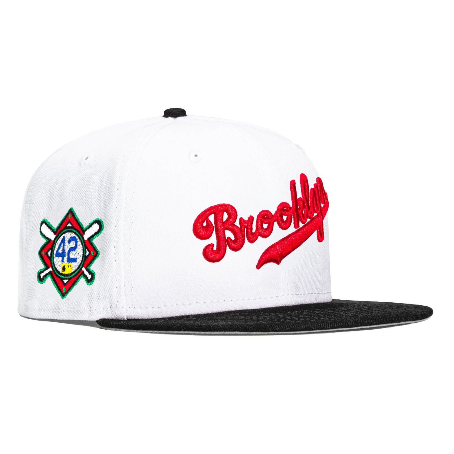 New Era 59FIFTY Spike Brooklyn Dodgers 42 Patch Hat - White, Black, Red White/Black/Red / 7 1/2