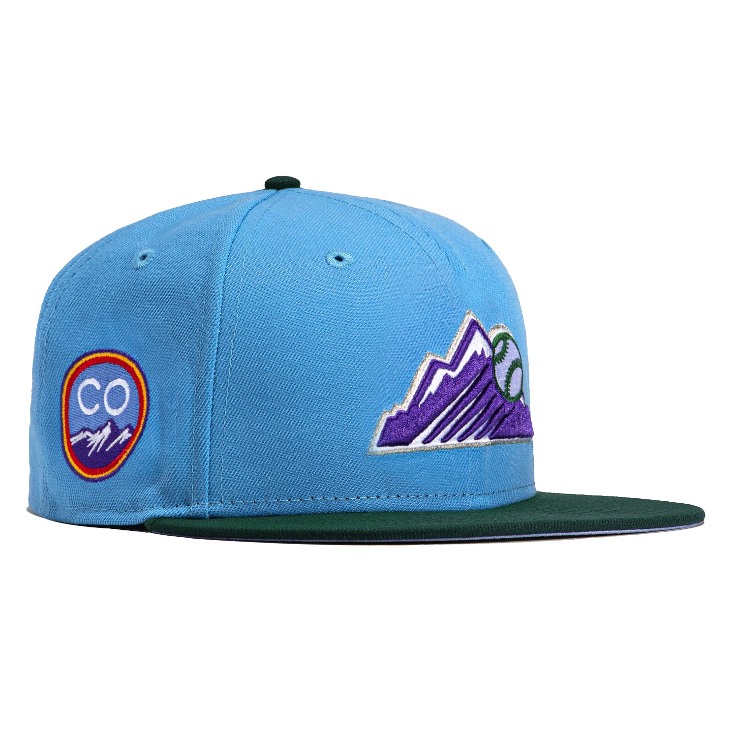 New Era 59FIFTY Colorado Rockies City Connect Patch Mountain Hat - Light Blue, Green Light Blue/Green / 7 3/8