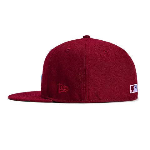 New Era 59Fifty Philadelphia Phillies 100th Anniversary Patch Logo Hat - Cardinal