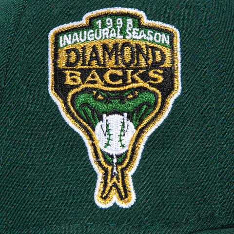 New Era 59Fifty Arizona Diamondbacks Inaugural Patch Word Hat - Green, Metallic Gold