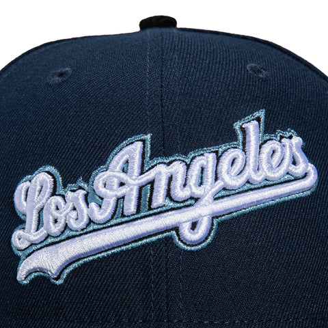 New Era 59Fifty Cord Visor Los Angeles Dodgers 50th Anniversary Stadium Patch Word Hat - Navy, Black