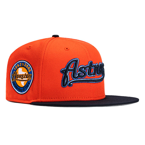 New Era 59Fifty Houston Astros 45 Years Patch Word Hat - Orange, Navy