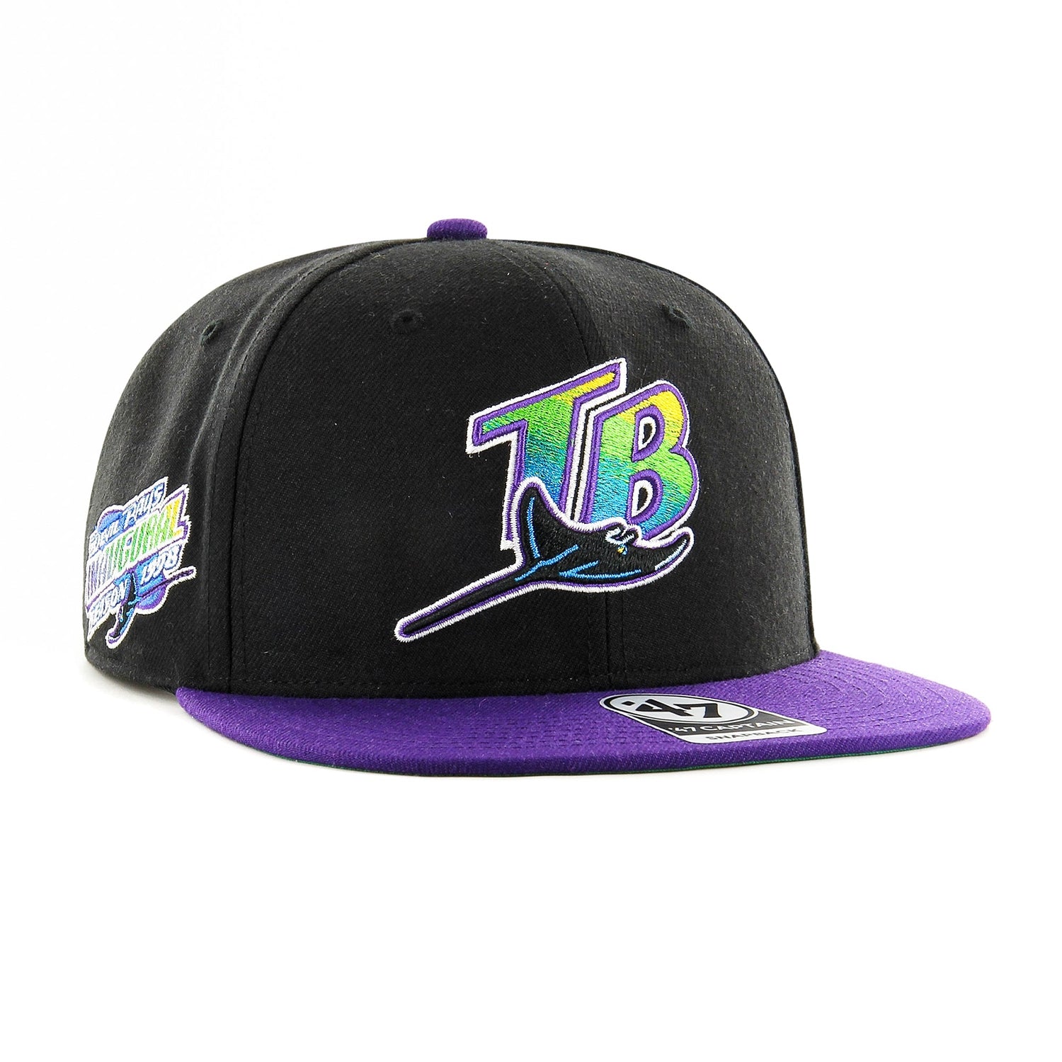 New Era 59FIFTY Black Dome Tampa Bay Rays Inaugural Patch Word Hat - Black Black / 7 1/4