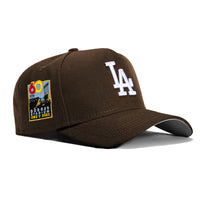 New Era 9Forty A-Frame Los Angeles Dodgers 60th Anniversary Stadium Patch Snapback Hat - Brown