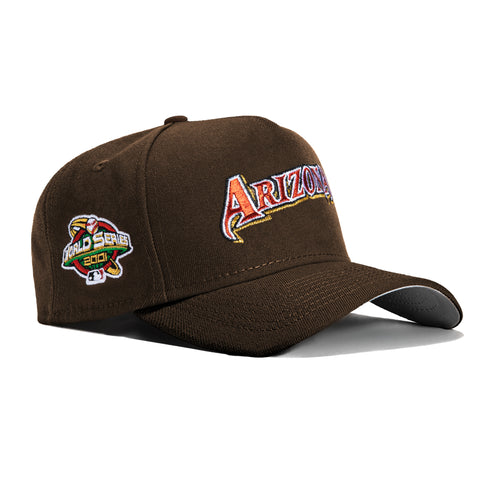 New Era 9Forty A-Frame Arizona Diamondbacks 2001 World Series Patch Word Snapback Hat - Brown