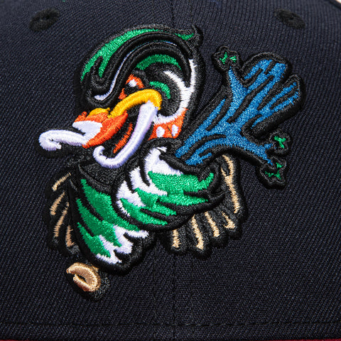 New Era 59Fifty Down East Wood Ducks Carolina League Patch Hat - Navy, Cardinal, Gold