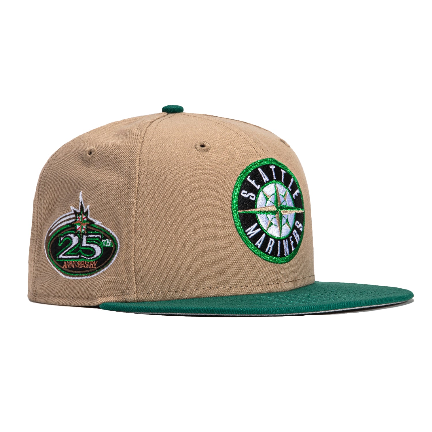 Boston Celtics New Era 75th Anniversary 59FIFTY Fitted Hat - Khaki