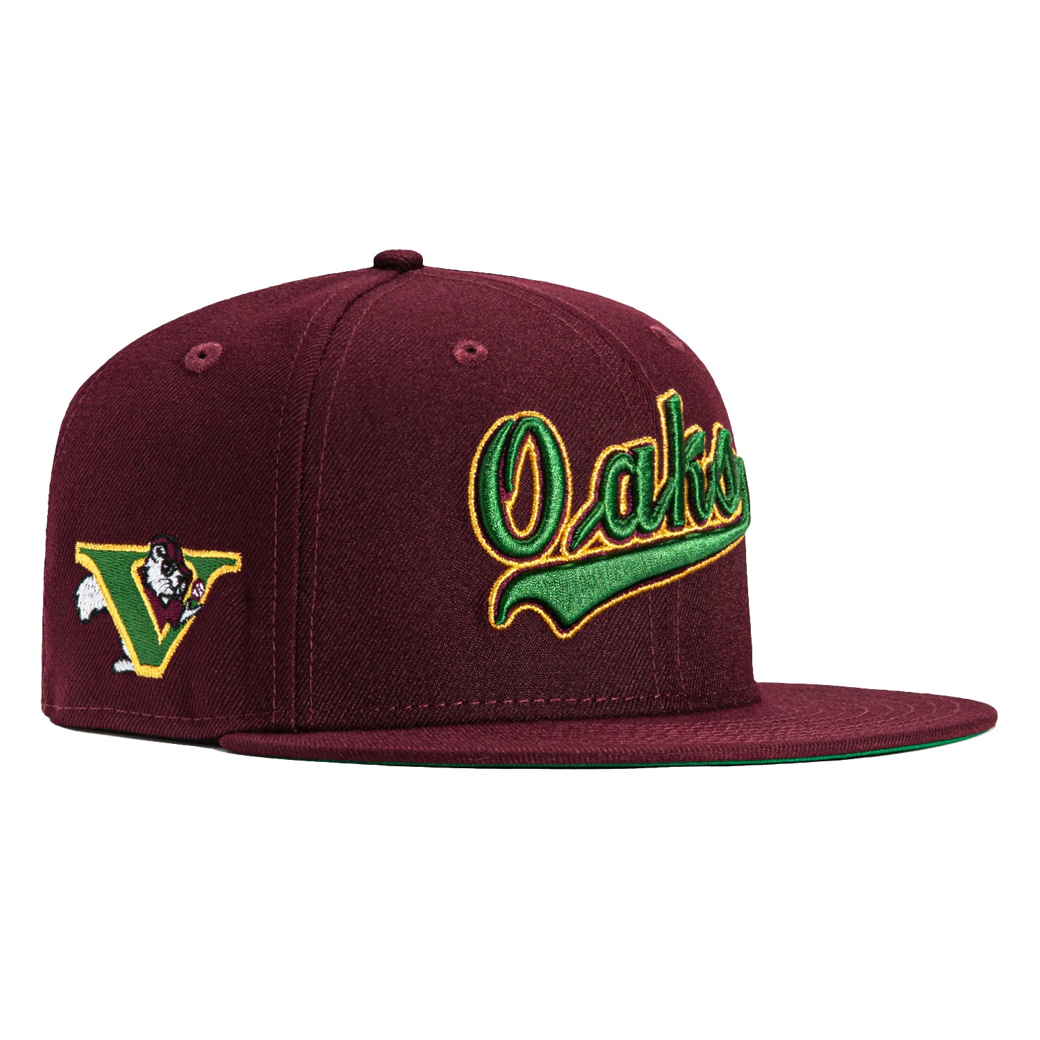 New Era 59Fifty Visalia Oaks Logo Patch Word Hat Maroon Hat Club new-era-59fifty-visalia-oaks-logo-patch-word-hat-maroon-hat-club