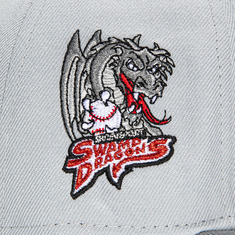 New Era 59Fifty Shreveport Swamp Dragons Logo Patch Hat - Grey, Storm Grey, Red
