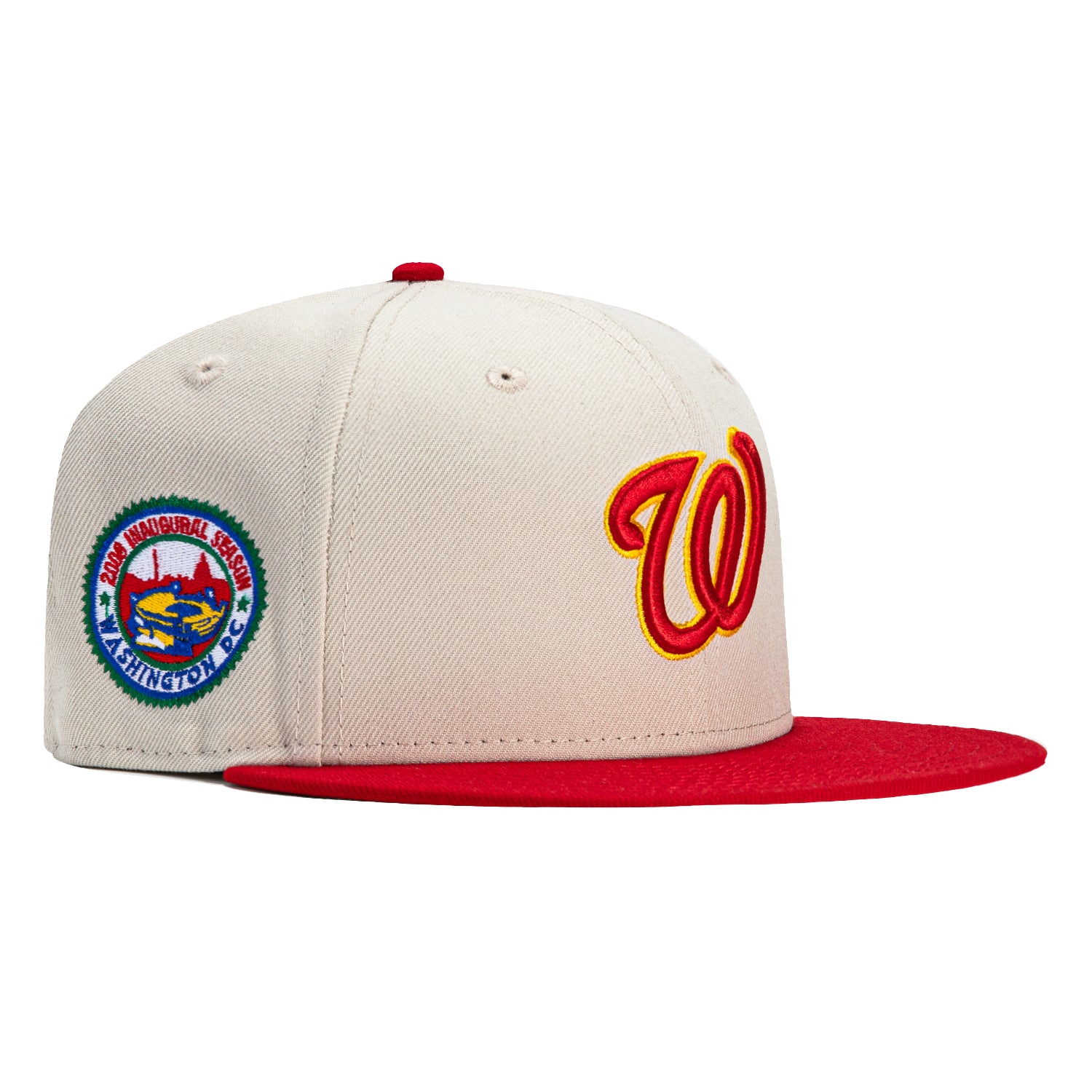 New Era 59Fifty Washington Nationals Inaugural Patch Hat Stone, Red