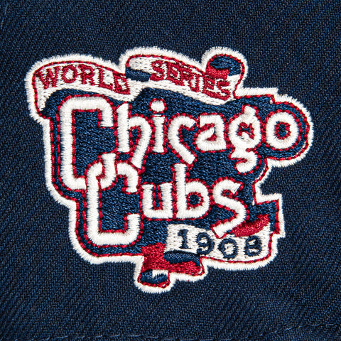 New Era 59Fifty Chicago Cubs 1908 World Series Patch Hat - Navy, Black, Brick