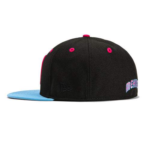 New Era 59Fifty Mexico World Baseball Classic Hat - Black, Light Blue, Magenta