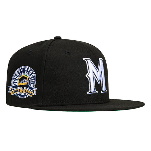 New Era 59Fifty Milwaukee Brewers County Stadium Patch Hat - Black