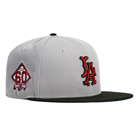 New Era 59Fifty Los Angeles Angels 60th Anniversary Patch Hat - Grey, Black, Red