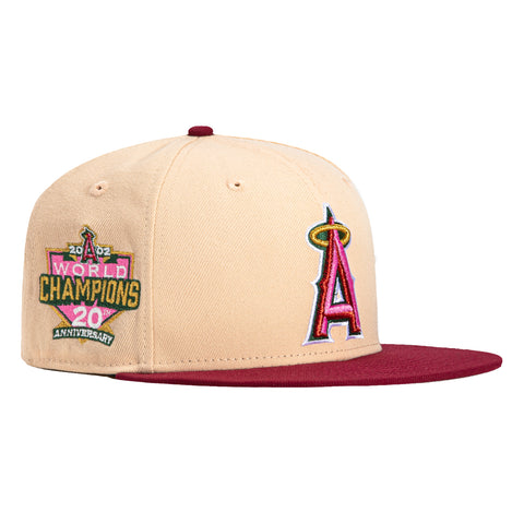 New Era 59Fifty Los Angeles Angels 20th Anniversary Champions Patch Hat - Peach, Cardinal