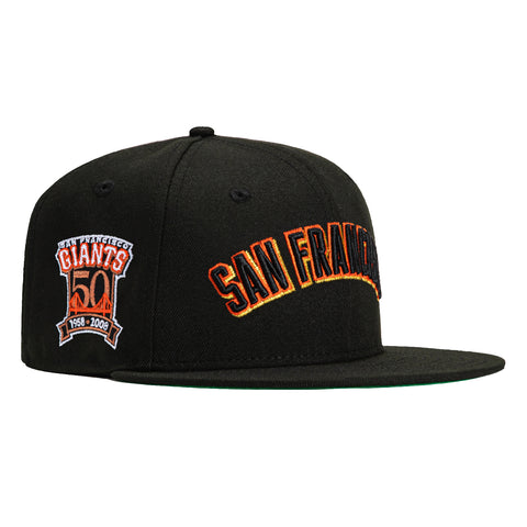 New Era 59Fifty Black Dome San Francisco Giants 50th Anniversary Patch Road Hat - Black