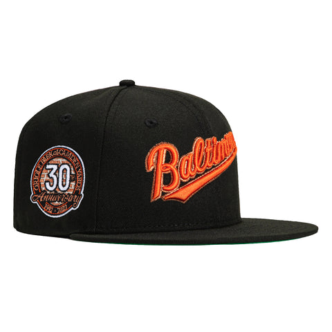 New Era 59Fifty Black Dome Baltimore Orioles 30th Anniversary Stadium Patch Word Hat - Black