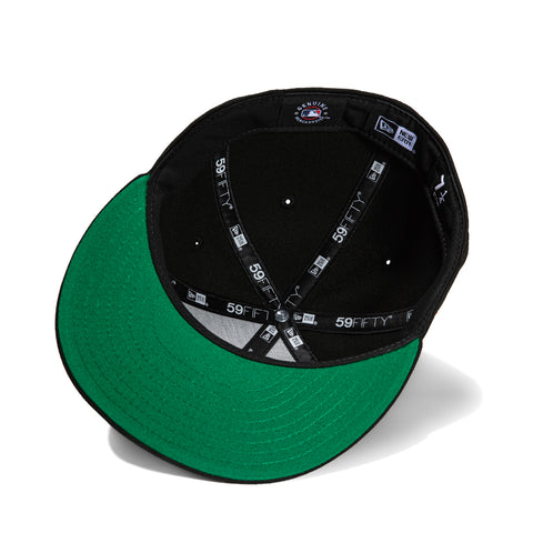 New Era 59Fifty Black Dome Brooklyn Dodgers Jackie Robinson 50th Anniversary Patch Hat - Black