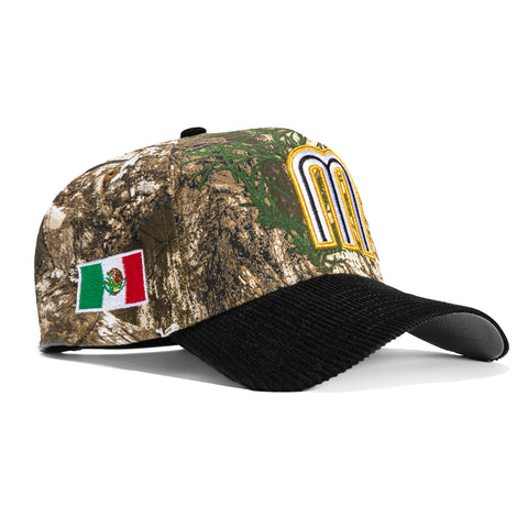 New Era 9Forty A-Frame Corduroy Mexico World Baseball Classic Snapback Hat - RealTree, Black