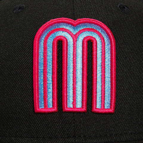 New Era 59Fifty Mexico World Baseball Classic Hat - Black, Magenta, Neon Blue