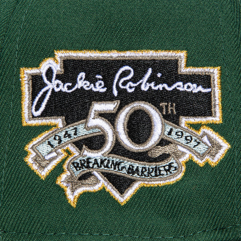 New Era 59Fifty Cincinnati Reds Jackie Robinson 50th Anniversary Patch Hat - Green, Graphite