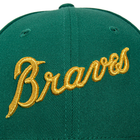 New Era 59Fifty Atlanta Braves 30th Anniversary Patch Word Hat - Green, Metallic Gold
