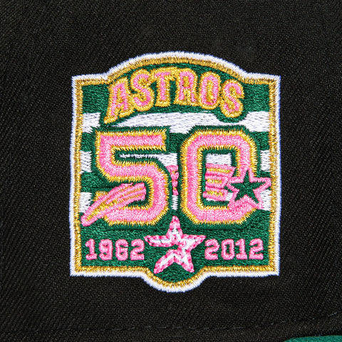 New Era 59Fifty Houston Astros 50th Anniversary Patch Word Hat - Black, Green