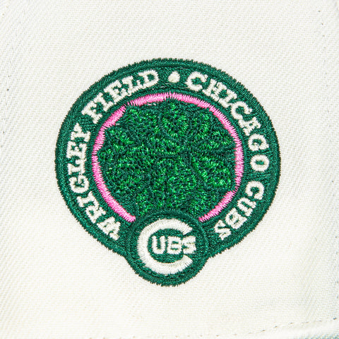 New Era 59Fifty Chicago Wrigley Field Patch Word Hat - White, Green, Metallic Gold