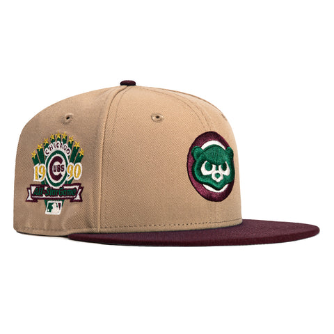 New Era 59Fifty Chicago Cubs 1990 All Star Game Patch Hat - Khaki, Maroon