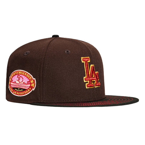 New Era 59Fifty Sweethearts Los Angeles Dodgers 50th Anniversary Stadium Patch Hat - Brown, Black, Red, Pink