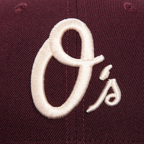 New Era 59Fifty Bordeaux Baltimore Orioles 1993 All Star Game Patch Alternate Hat - Maroon