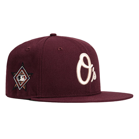 New Era 59Fifty Bordeaux Baltimore Orioles 1993 All Star Game Patch Alternate Hat - Maroon