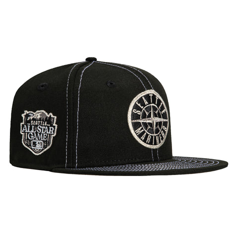 New Era 59Fifty Contrast Stitch Seattle Mariners 2023 All Star Game Patch Logo Hat - Black, Metallic Silver